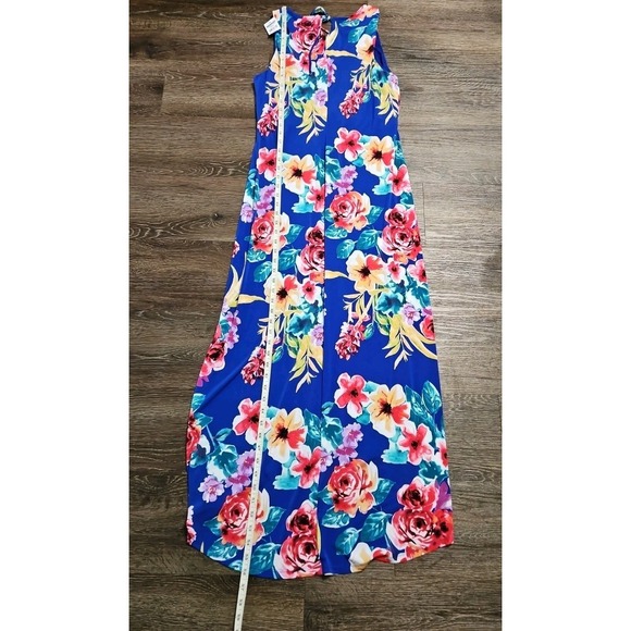 Connected Apparel‎ Women's Blue Floral Sleeveless Maxi Dress - Picture 8 of 10